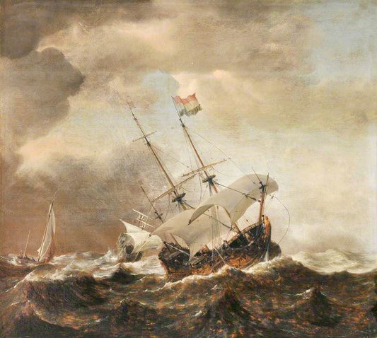 Shipping In A Rough Sea by Willem van de Velde