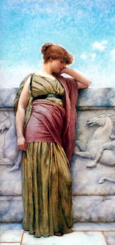 Leaning On The Balcony by John William Godward