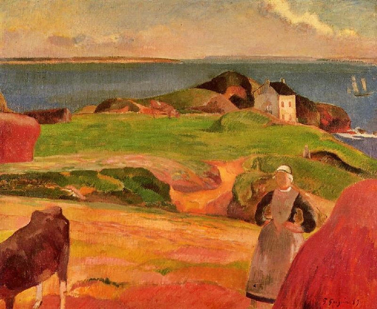 Landscape At Le Pouldu, The Isolated House by Paul Gauguin