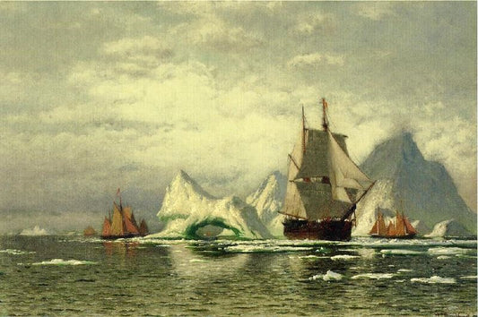 Arctic Whaler Homeward Bound Among The Icebergs by William Bradford