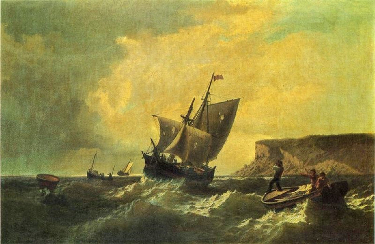 Fishermen In An Approaching Storm by William Bradford