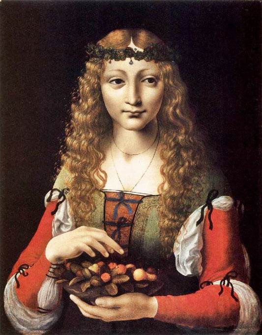 Girl With Cherries by Giovanni Ambrogio de Predis