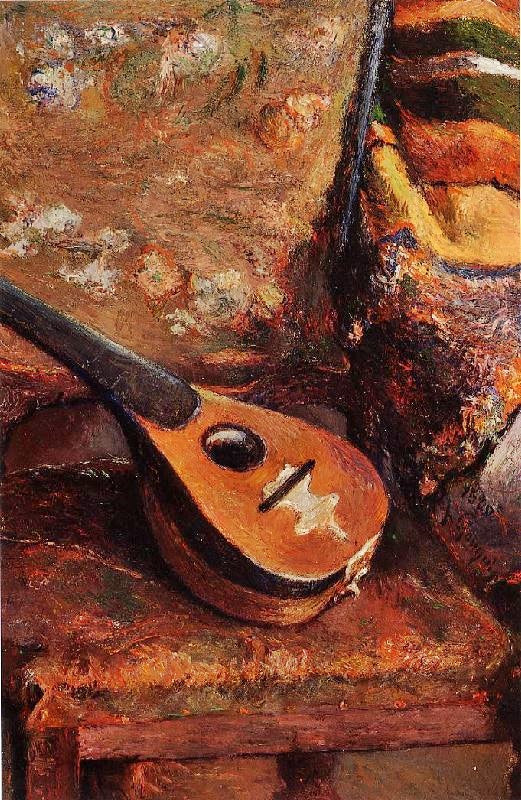 Mandolin On A Chair by Paul Gauguin