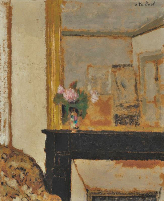Vase Of Flowers On A Mantelpiece by Edouard Vuillard