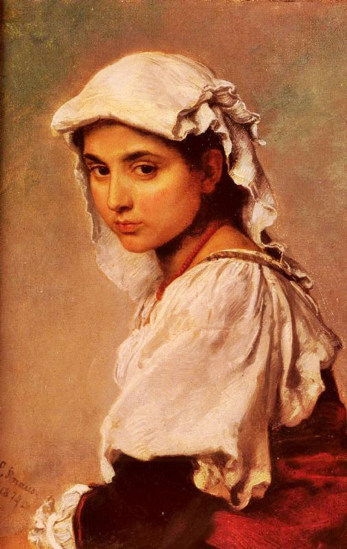 A Portrait Of A Tyrolean Girl by Ludwig Knaus