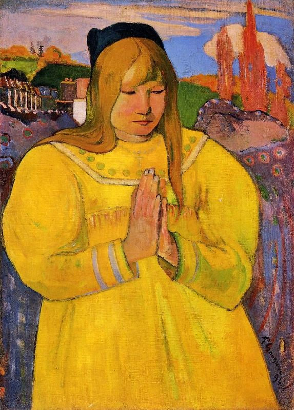 Breton Woman In Prayer by Paul Gauguin