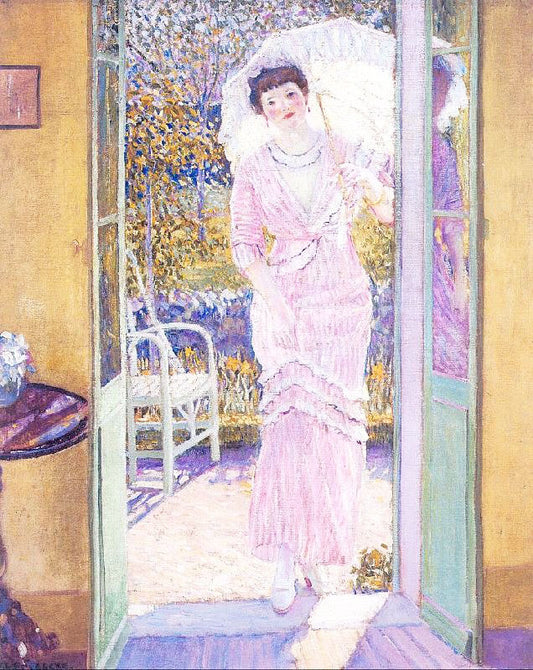 In The Doorway, Good Morning by Frederick Carl Frieseke