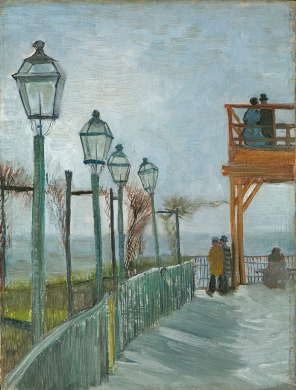 Terrace And Observation Deck At The Moulin De Blute-Fin, Montmartre by Vincent van Gogh