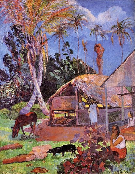 The Black Pigs by Paul Gauguin