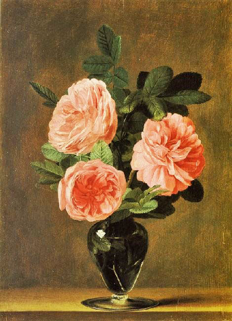 Roses In A Glass Vase by Jacob Foppens van Es