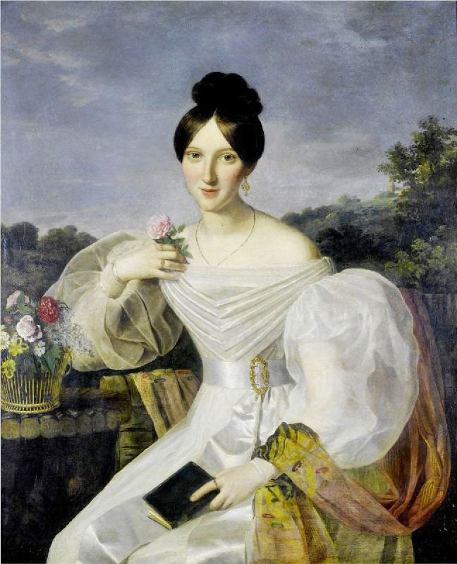 Lady In A White Dress by Ferdinand Georg Waldmüller