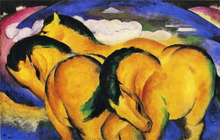The Little Yellow Horses by Franz Marc
