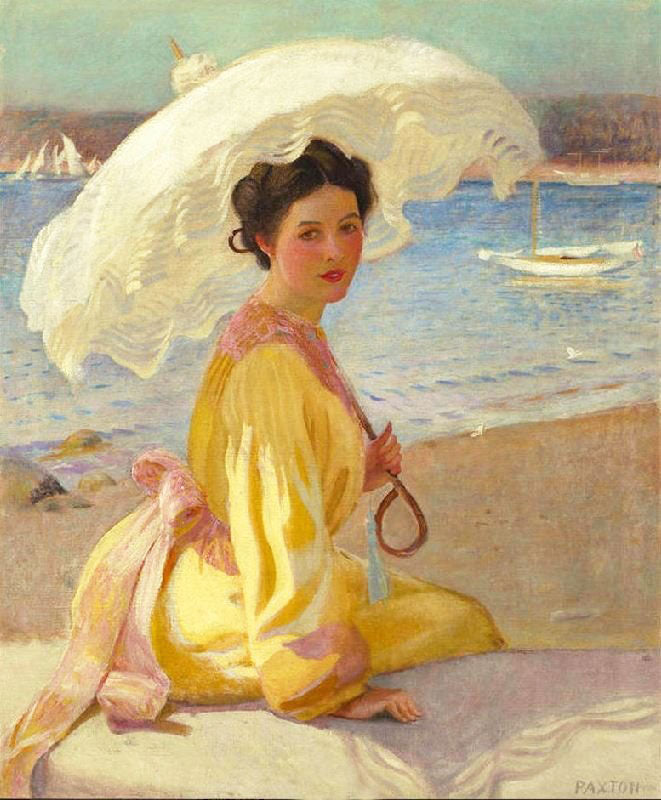 Girl With The Sea Beyond by William MacGregor Paxton