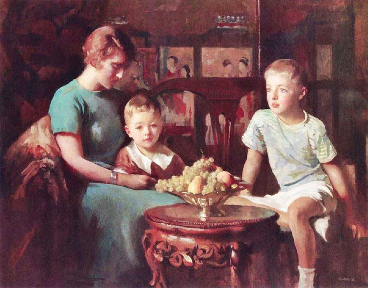 Margery, Edmund And Daniel by Edmund Tarbell