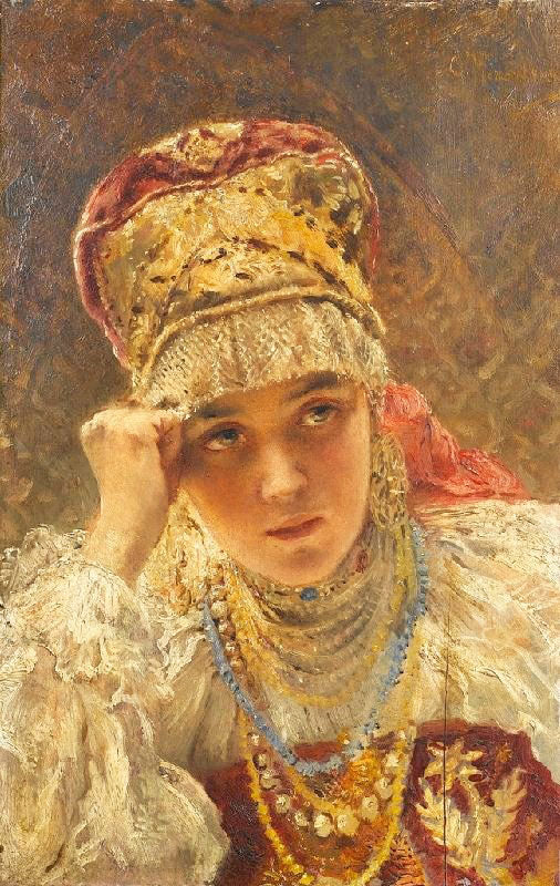 A Young Boyarina by Konstantin Yegorovich Makovsk