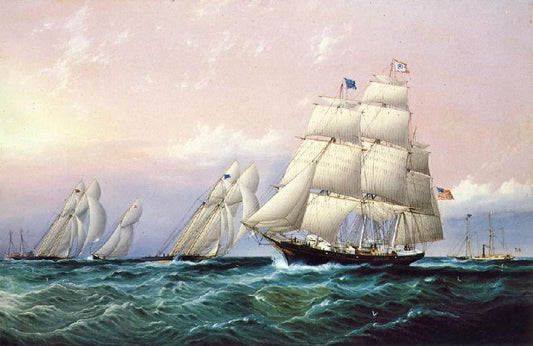 Racing Off Sandy Hook by James E. Buttersworth