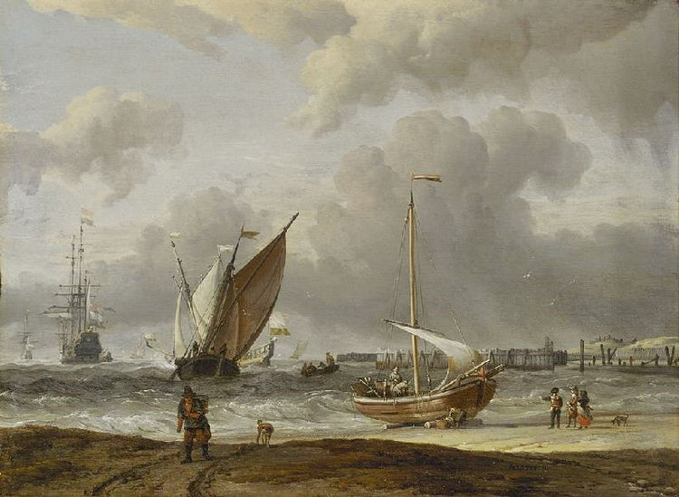 Fishing Boats In A Storm Off The Dutch Coast by Abraham Jansz. Storck