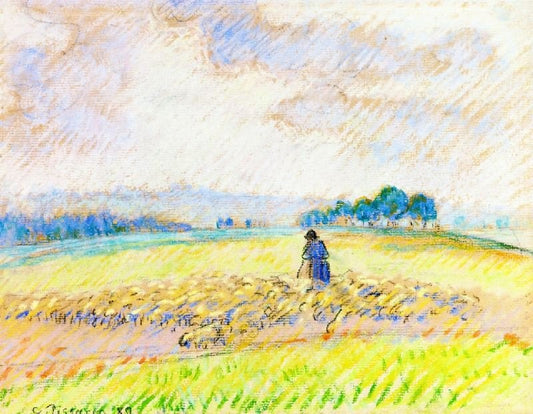 Shepherd And Sheep, Éragny by Camille Pissarro