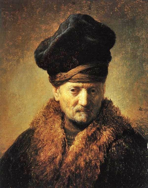 Bust Of An Old Man In A Fur Cap by Rembrandt van Rijn