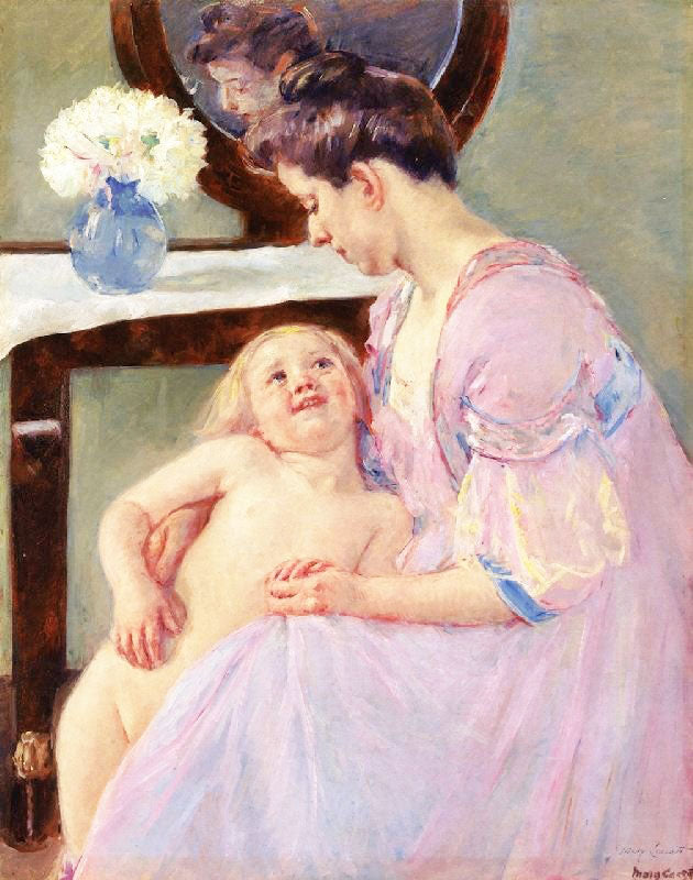 The Mauve Dressing Gown by Mary Cassatt