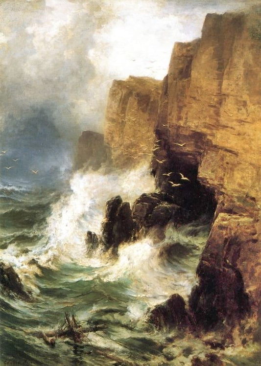 Cliffs In A Storm by Edward Moran