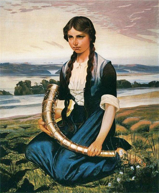 The Girl Who Finds The Gold Horn by Harald Slott-Møller