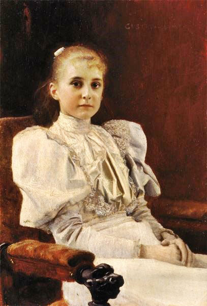 Young Girl Seated by Gustav Klimt