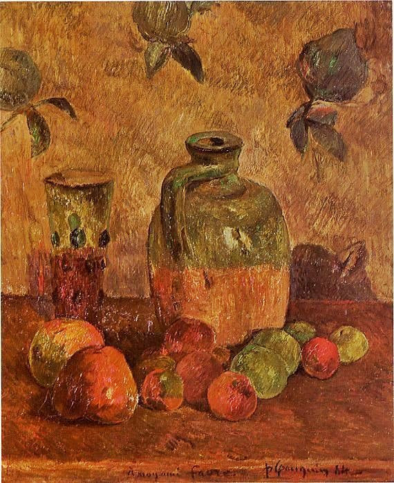 Apples, Jug, Iridescent Glass by Paul Gauguin
