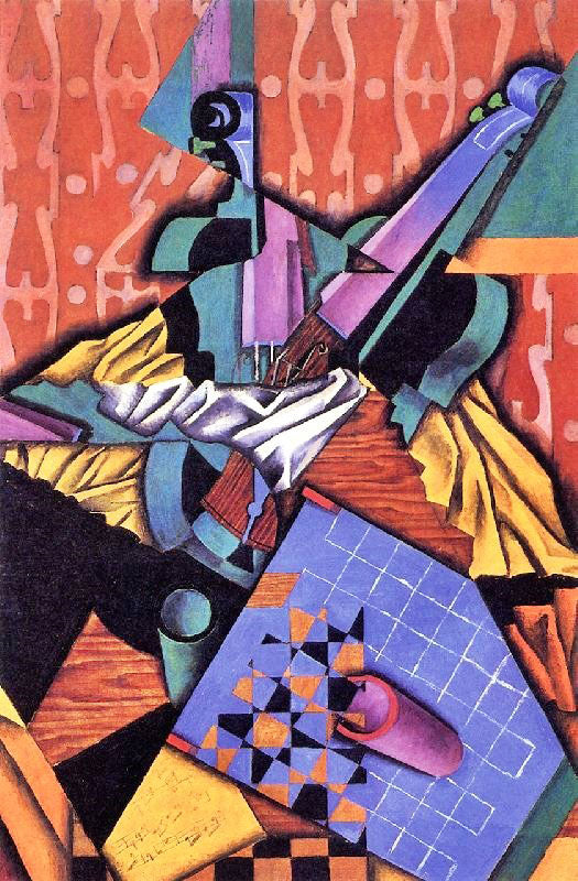 Violin And Checkerboard by Juan Gris