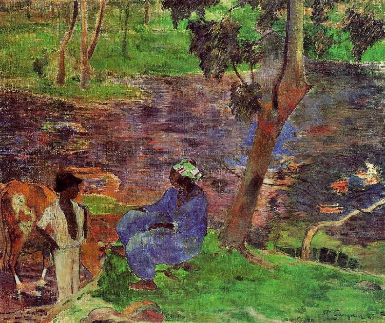 Riverside by Paul Gauguin