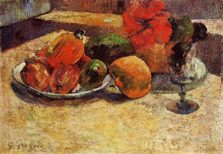 Still Life With Mangoes And Hisbiscus by Paul Gauguin