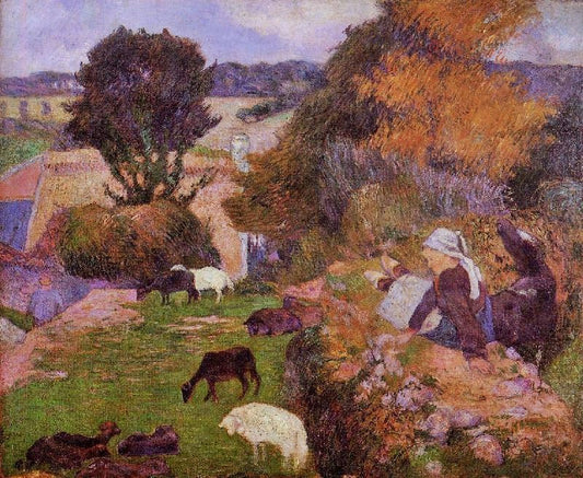 Breton Shepherdess by Paul Gauguin