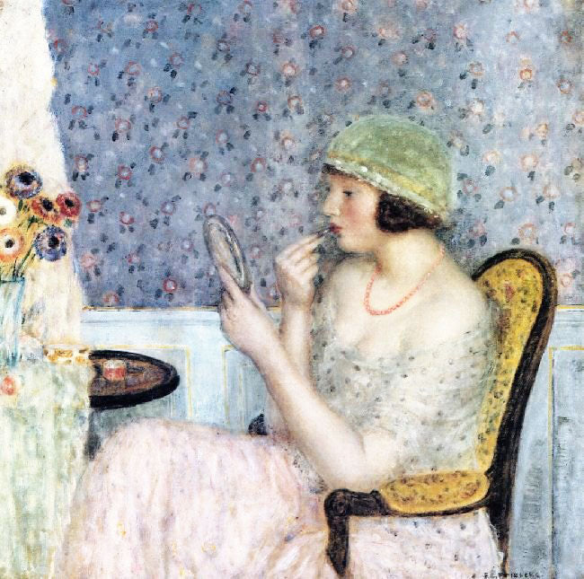 Girl Roughing Her Lips by Frederick Carl Frieseke
