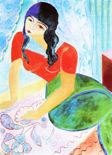 The Red Blouse by Sigrid Hjertén
