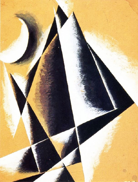 Construction With White Crescent by Liubov Popova