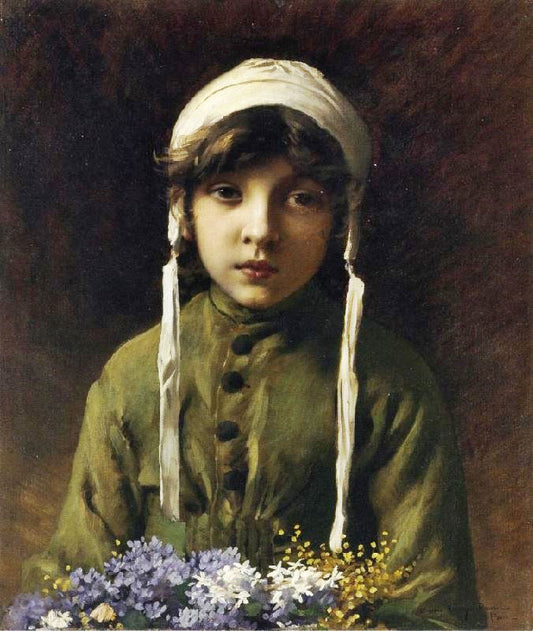 The Little Flower Girl by Charles Sprague Pearce