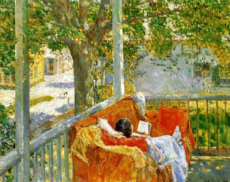 Couch On The Porch, Cos Cob by Childe Hassam