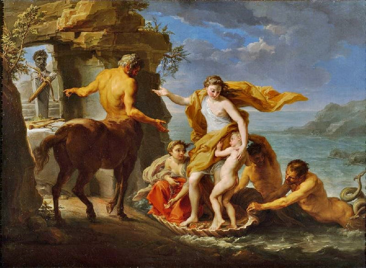 Thetis Entrusting Achilles To The Centaur Chiron by Pompeo Batoni