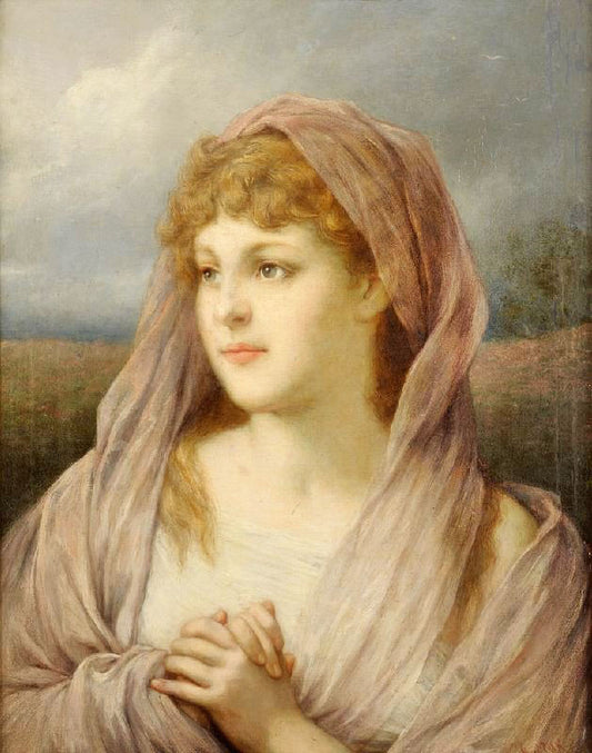Blond Beauty With Veil by Gabriel Cornelius Ritter von Max