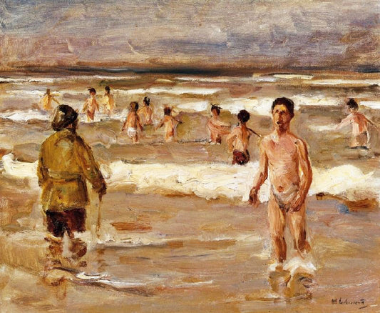Children Bathing In The Sea by Max Liebermann
