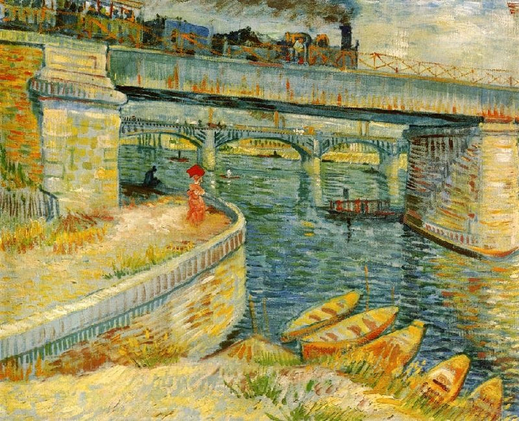 Bridges Across The Seine At Asnières by Vincent van Gogh