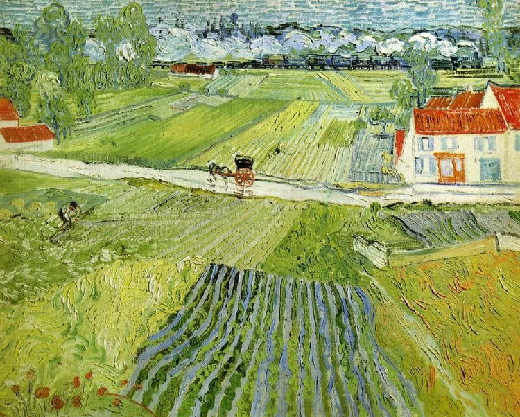 Landscape With Carriage And Train by Vincent van Gogh