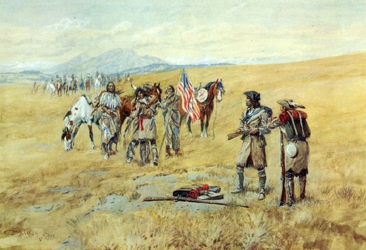 Captain Lewis Meeting The Shoshones by Charles Marion Russell
