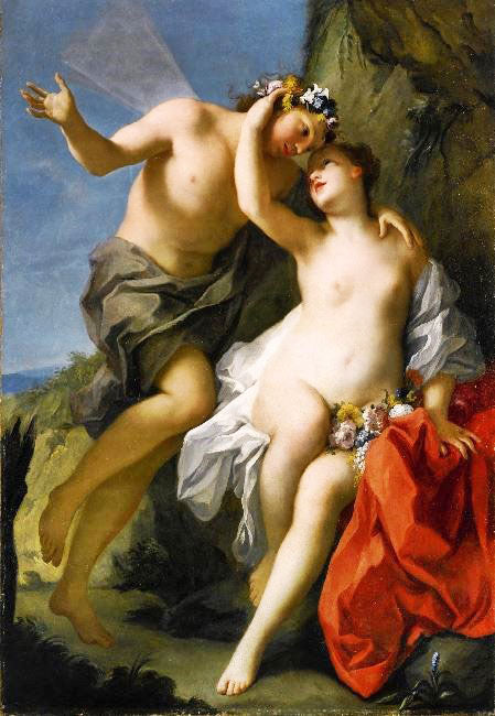 Flora And Zephyr by Jacopo Amigoni