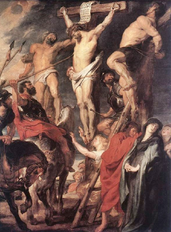 Christ On The Cross Between The Two Thieves by Peter Paul Rubens