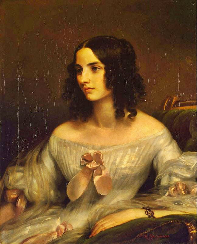 Portrait Of Baronness Zenden by Eduard Magnus