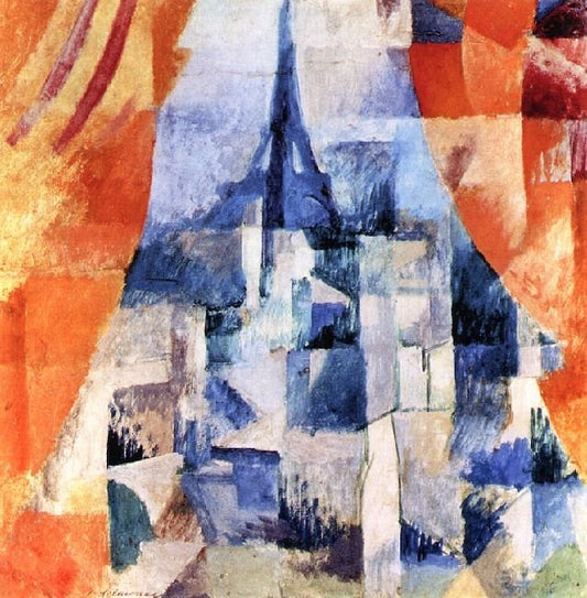 Window With Orange Curtains by Robert Delauna