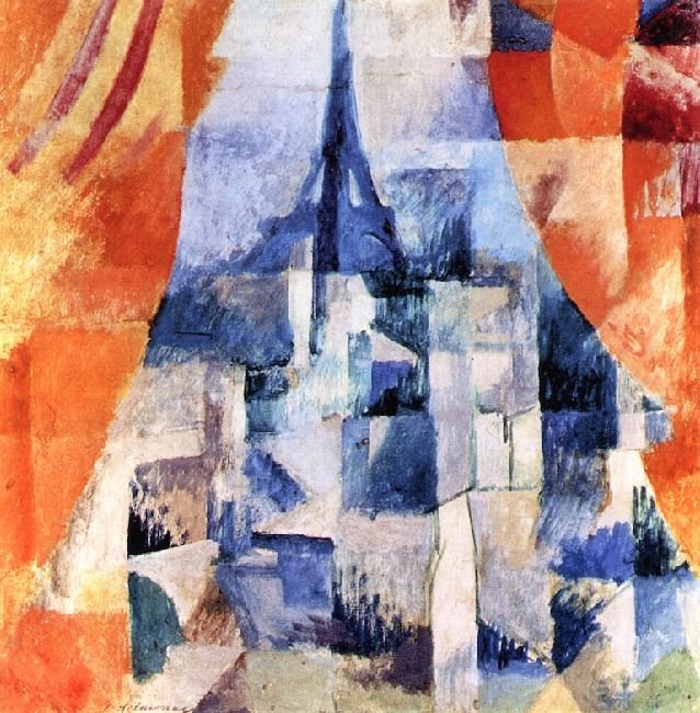 Window With Orange Curtains by Robert Delauna