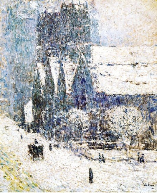 Calvary Church In The Snow by Childe Hassam