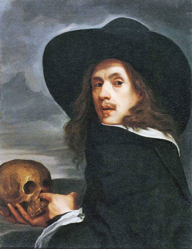 Portrait Of A Man Holding A Skull by Michiel Sweerts